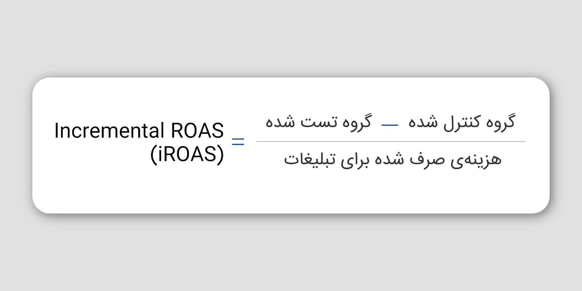 فرمول iROAS در تست incrementality